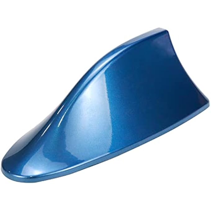 rayihni زينة سقف السيارة على شكل زعانف سمكة القرش مطلية باللون الأزرق المعدني - Image 1