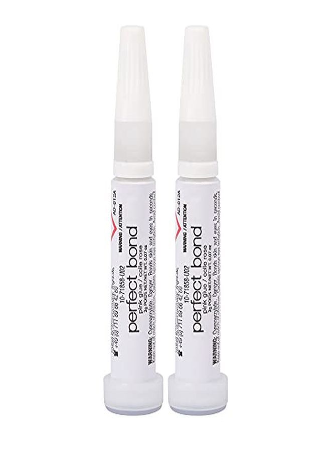 Nailene Perfect Bond Glue 007 Oz Tubes 2 Pack Durable Easy To Apply False Nail Glue Repairs Natural Nails Quickdrying Nail Adhesive Lasts Up To 7 Days Nail Care Essential Clear - Image 1