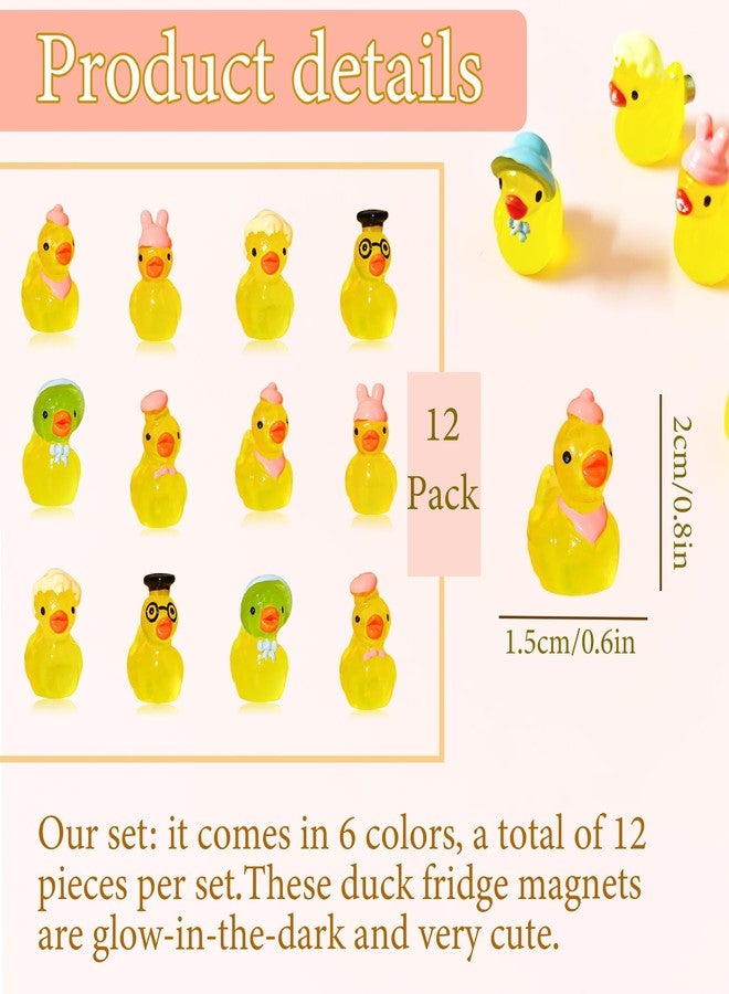 YOJO 12PCS Luminous 3D Funny Duck Fridge Magnets, Strong Refrigerator Magnets, Decorative Magnets for Fridge Locker Whiteboard Kitchen Office Classroom Decor - Image 2