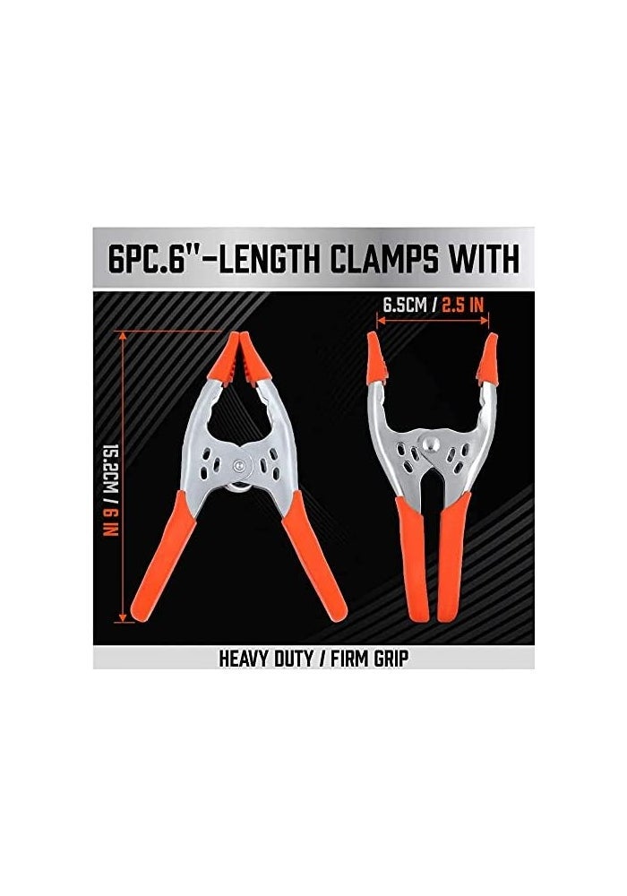 HORUSDY 27-Piece 6-Inch Heavy Duty Spring Clamps with 2.5-Inch Jaw Opening - Image 3