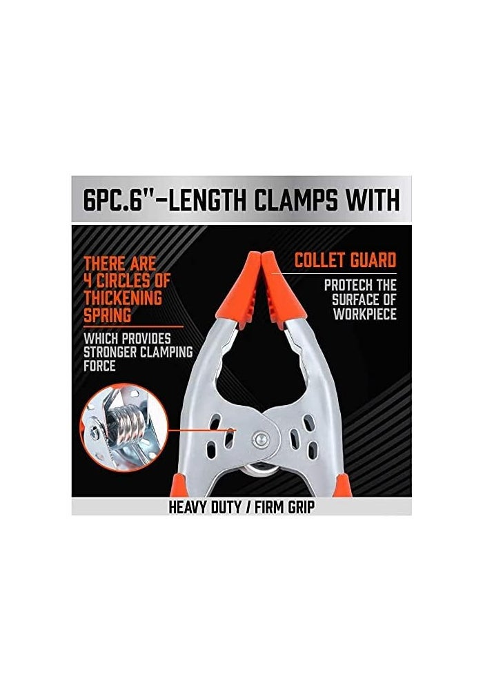 HORUSDY 27-Piece 6-Inch Heavy Duty Spring Clamps with 2.5-Inch Jaw Opening - Image 4