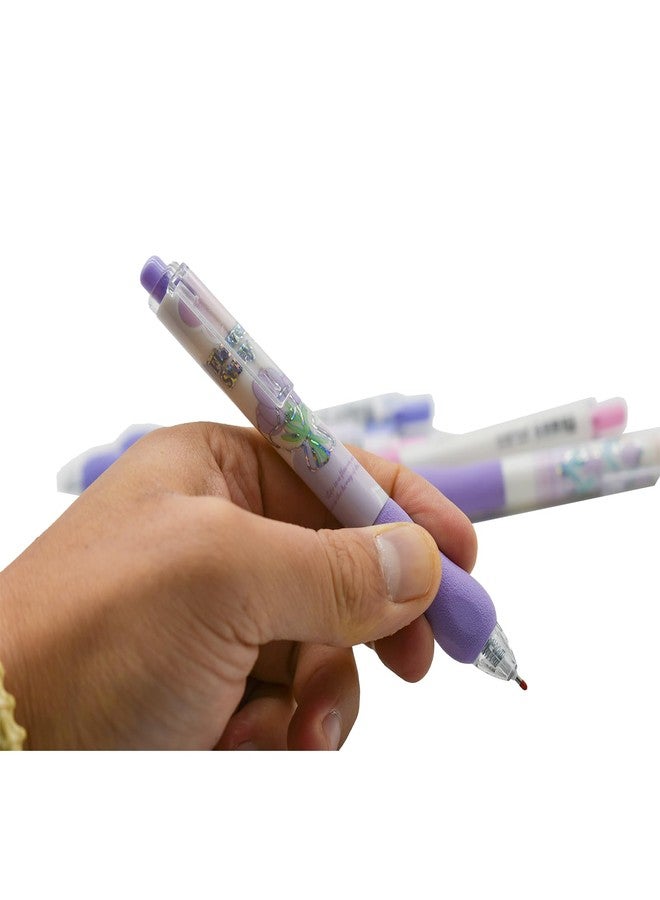 Lopenle 12 PCS Purple Tulip Pens Retractable Flower Pen Floral Ergonomic Pens ST Nib Soft Grip Black Ink For School Supplies Office Party Birthday - Image 4