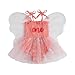 Dcohmch Fairy 1st Birthday Girl Outfit Tieup Tull Romper Dress with Butterfly Wings Cake Smash Photo Shoot Clothes Pink 1218 Months - Image 3