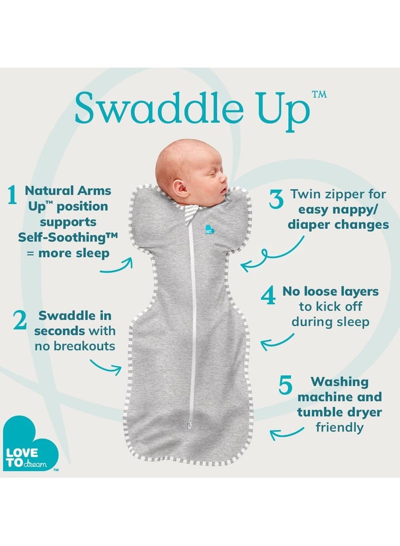 LOVE TO dream Stretch Cotton Baby Swaddle Sack, Arms Up Design for Self-Soothing, Soft Breathable Cotton Newborn Swaddle Blanket, Baby Sleepwear Wrap for Comfortable Sleep - Image 5