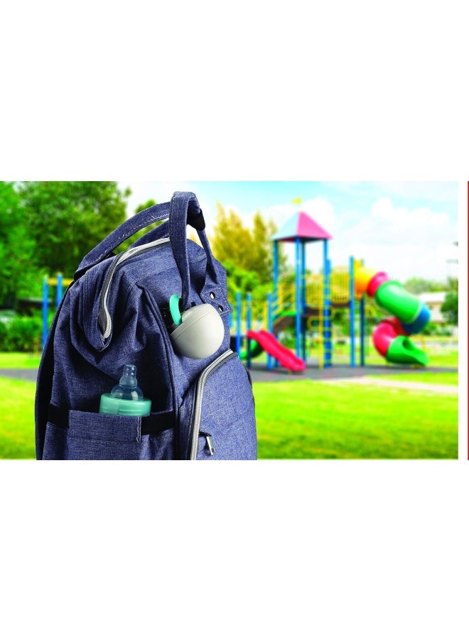 Baby Pacifier Pod - Hygienic Solution For Storing Pacifiers On The Go, Pacifiers Clean And Protected From Dirt And Germs, Easy To Attach To A Diaper Bag, Stroller, Or Purse - Grey