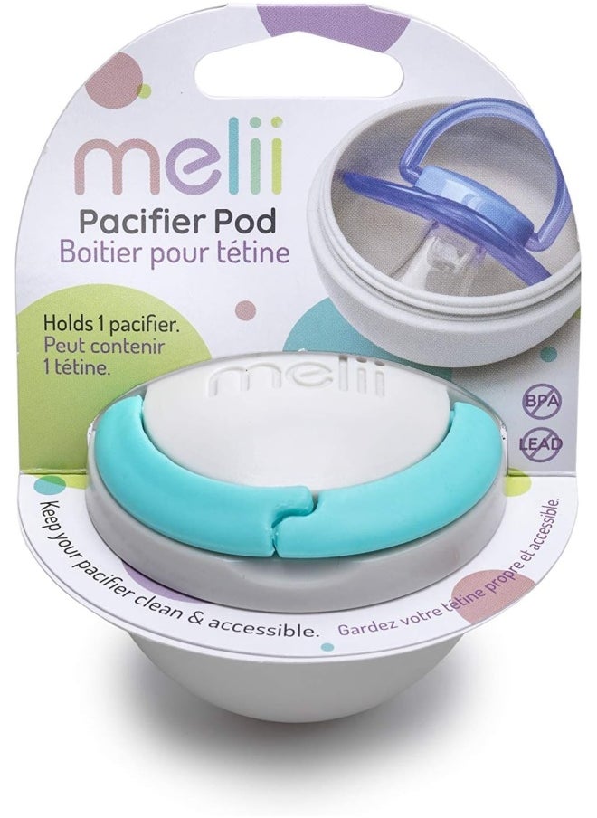 Baby Pacifier Pod - Hygienic Solution For Storing Pacifiers On The Go, Pacifiers Clean And Protected From Dirt And Germs, Easy To Attach To A Diaper Bag, Stroller, Or Purse - Grey