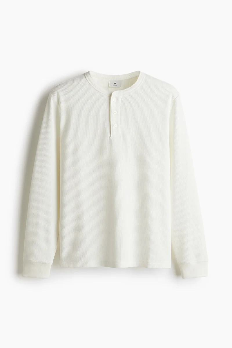 H&M Regular Fit Ribbed long-sleeved top