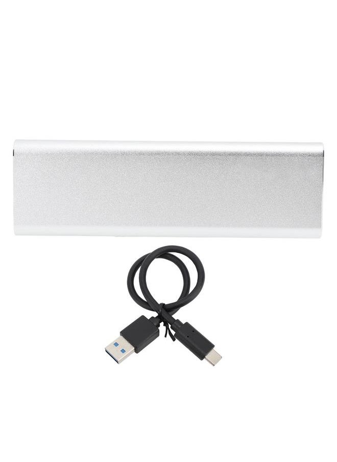 Thoraya M.2 PCIe NVMe SSD solid state drive enclosure USB3.1 Type-C 10Gbps high-speed transmission metal hard drive enclosure silver hard drive enclosure with AC cable  - Image 1