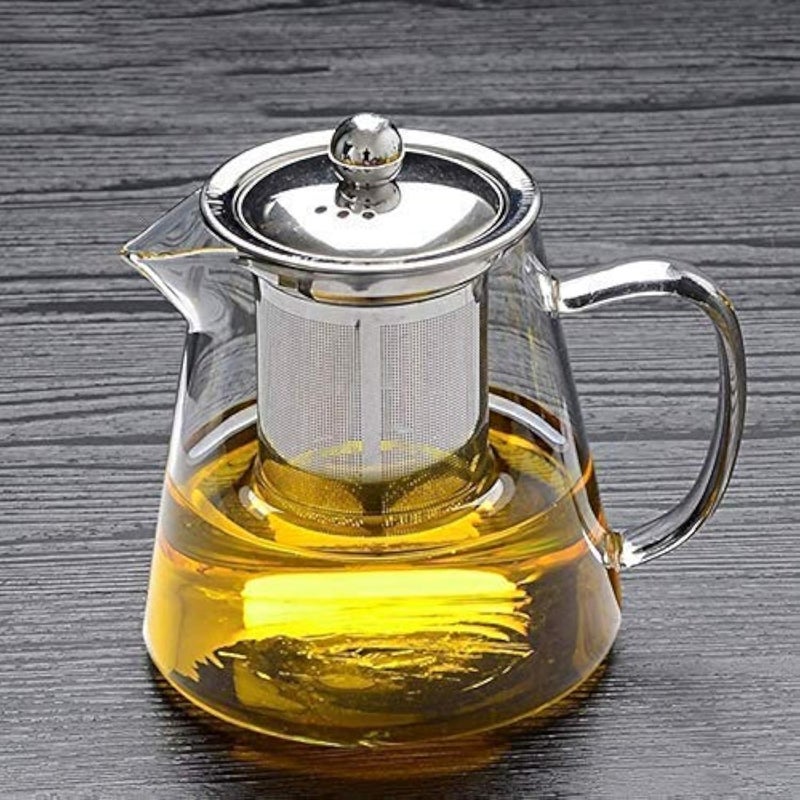 ZROY ENTERPRISE Borosilicate Square Glass Tea Pot with Heat Resistant Stainless Steel Infuser Perfect for Tea and Coffee Maker, Clear Glass Kettle (750 ML, Tea Pot) - Image 3