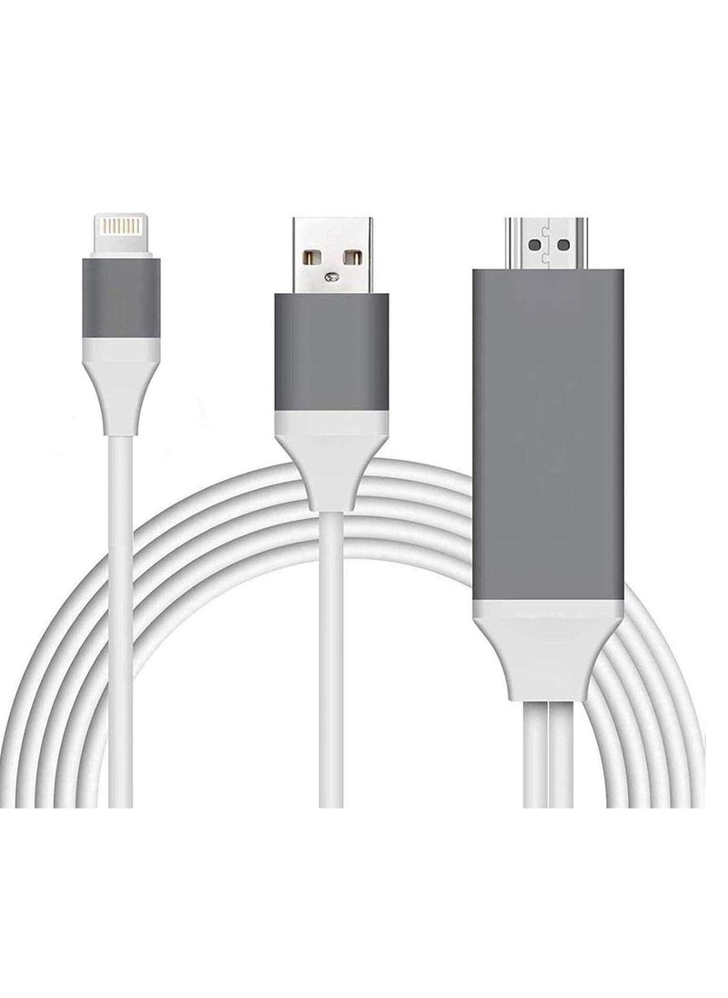 ماركة غير محددة كابل محول Lightning إلى HDMI معتمد من Apple MFi – محول رقمي عالي الجودة 1080 بكسل لهواتف iPhone وأجهزة iPad للاتصال بشاشات HDTV  - Image 1