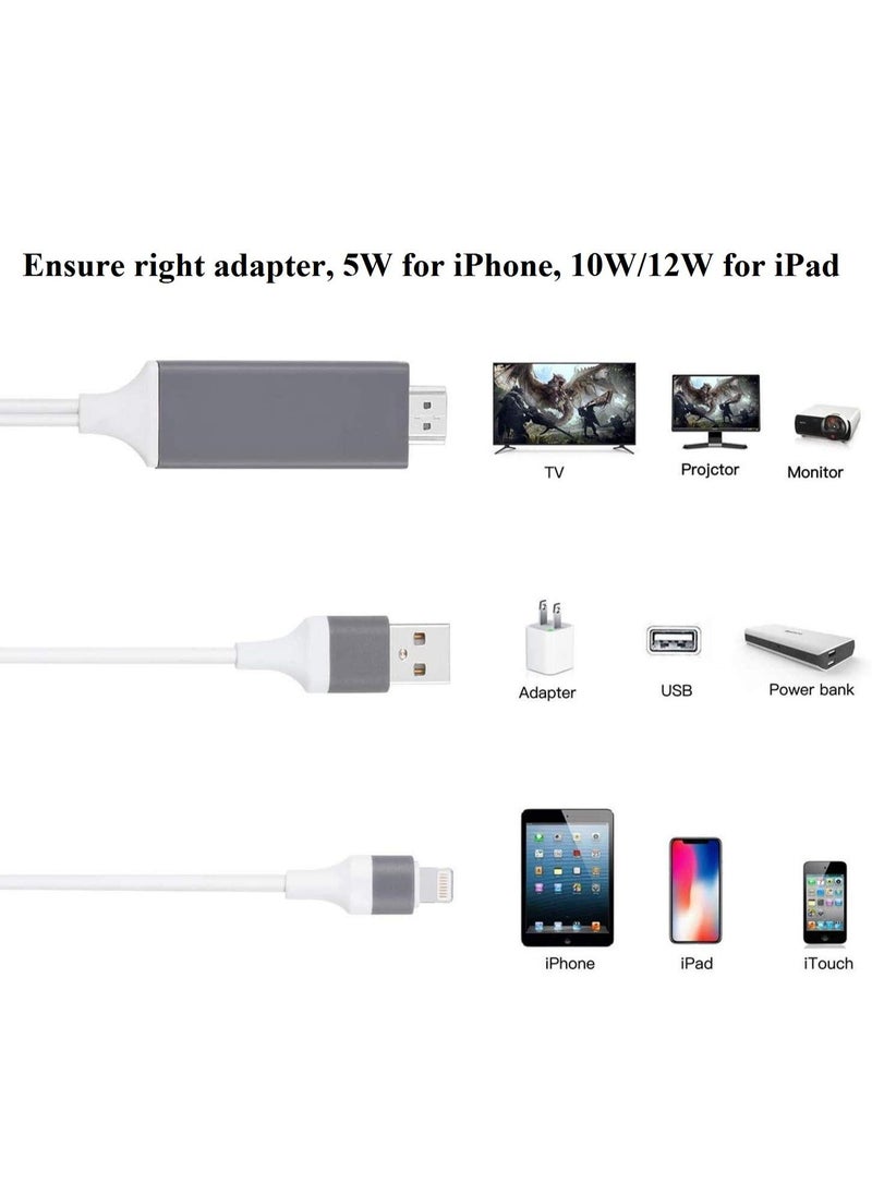 ماركة غير محددة كابل محول Lightning إلى HDMI معتمد من Apple MFi – محول رقمي عالي الجودة 1080 بكسل لهواتف iPhone وأجهزة iPad للاتصال بشاشات HDTV  - Image 3