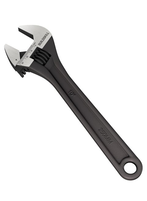 BUILDSKILL Adjustable Spanner 10 250 mm Easy Wrench Spanner Plumbing Tools Adjustable Wrench for All Nut Sizes Black Phosphate Coating Lasered Scale 6 Months Warranty