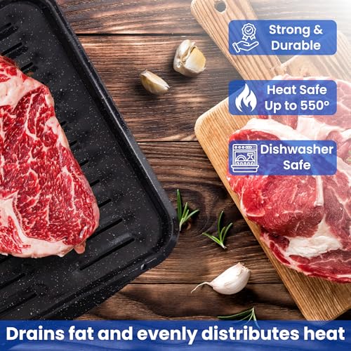 Bagean Broiler Pan for Oven Nonstick Porcelain Enamel Coated - W 12. 62" X L 16.75" GE WB48X10056 Replacement for Oven With Rack Withstands High Temperatures - Circulates Heat Evenly and Drains Fat - Image 2