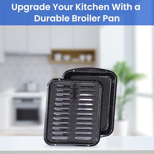 Bagean Broiler Pan for Oven Nonstick Porcelain Enamel Coated - W 12. 62" X L 16.75" GE WB48X10056 Replacement for Oven With Rack Withstands High Temperatures - Circulates Heat Evenly and Drains Fat - Image 5