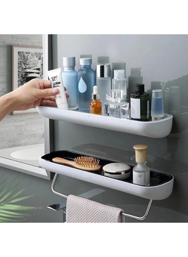 Multi-purpose towel and utensil holder for bathroom and kitchen - practical organizer shelf measuring 24×6 cm (S) - Image 5