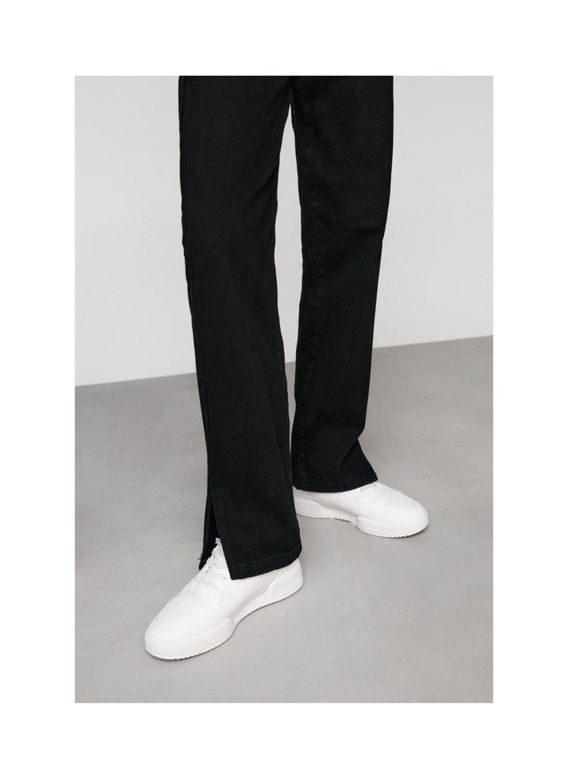 NASTY GAL - Organic Denim Split Hem Straight Leg Jeans - Image 1
