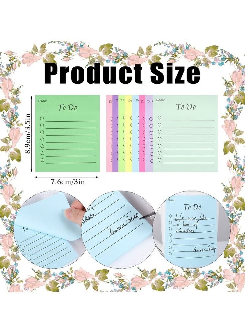 Generic 450 Sheets 9 Pads to Do List Sticky Notes, 3.5x3 in Lined Sticky Notes Adhesive Cute to Do List Notepad for Planner Checklist Office Supplies, Daily Shopping Planner List, 9 Colors  - Image 2