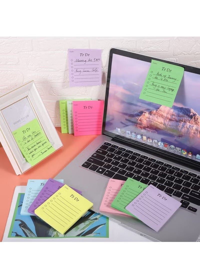 Generic 450 Sheets 9 Pads to Do List Sticky Notes, 3.5x3 in Lined Sticky Notes Adhesive Cute to Do List Notepad for Planner Checklist Office Supplies, Daily Shopping Planner List, 9 Colors  - Image 4