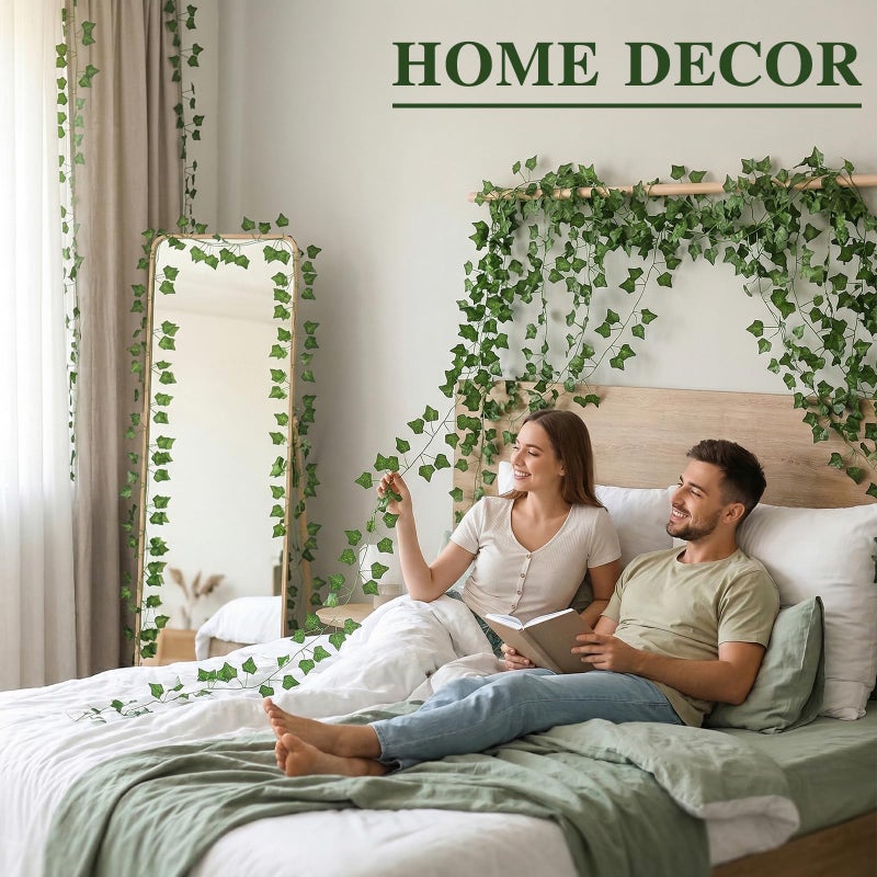 CEWOR Fake Vines for Room Decor 12pcs Fake Ivy Greenery Garland Wall Decor - Image 5