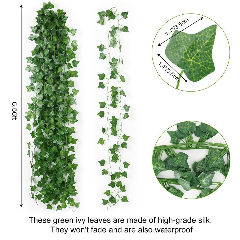CEWOR Fake Vines for Room Decor 12pcs Fake Ivy Greenery Garland Wall Decor - Image 2