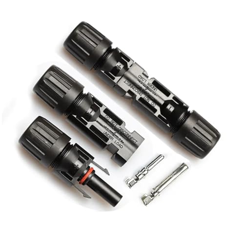 HoopVool® MC4 Solar Connector Kit, 1000V, Set of 3, Waterproof IP67, Male & Female Panel Cable Connectors for Solar Panels (Set of 3, 1000 Voltage) - Image 1