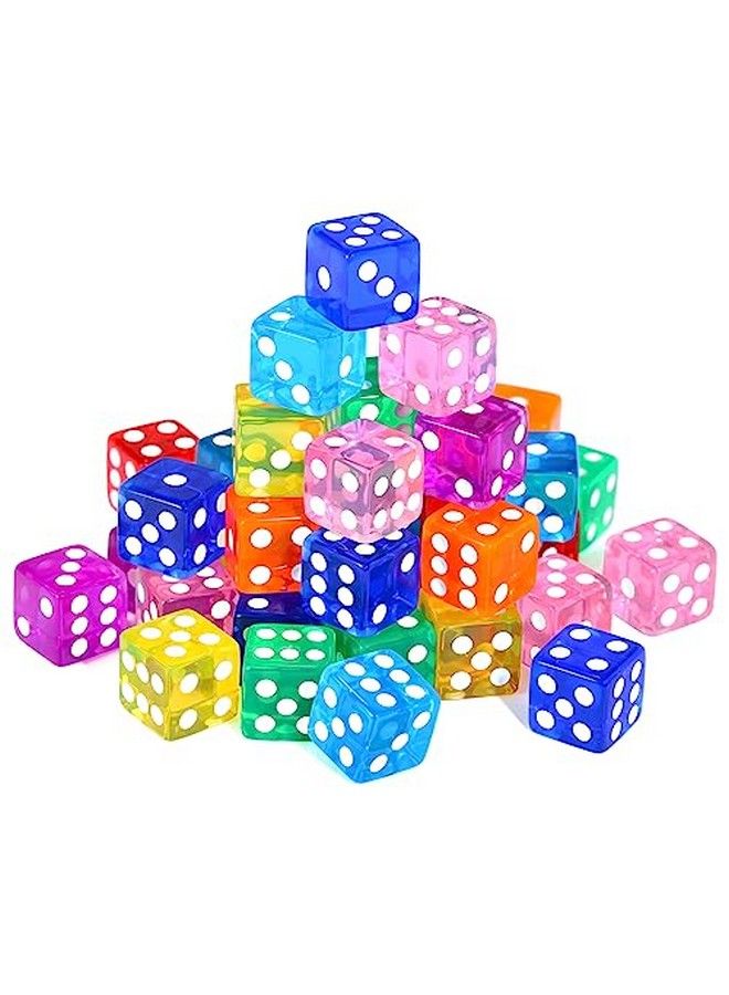 GWHOLE 40 Pieces 6Sided Game Dice Set 8 Translucent Colors Dice For Board Games And Teaching Math - Image 1