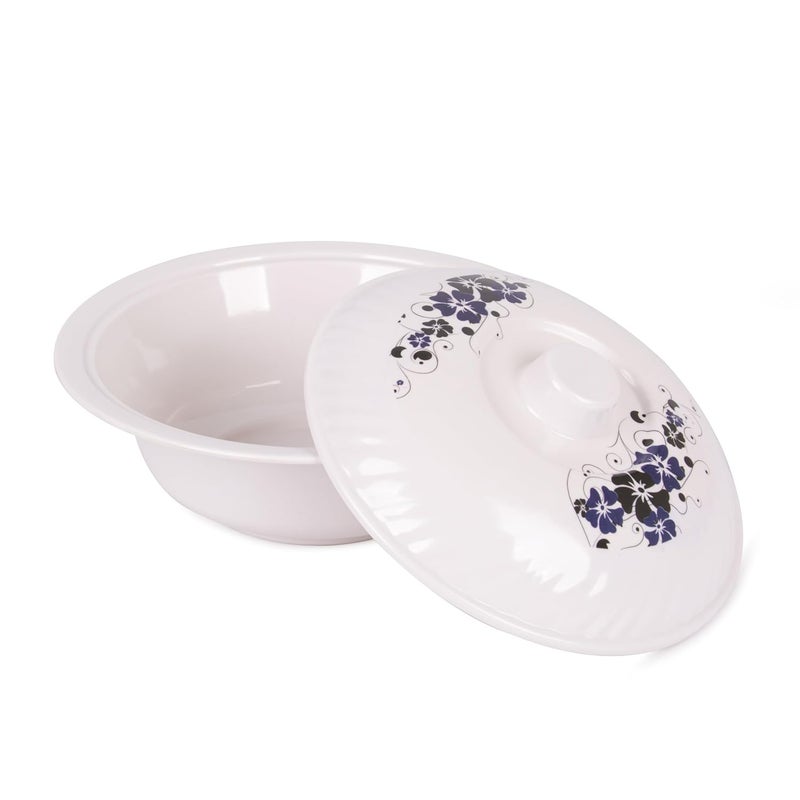 Homepro Melamine Royal Lehar 104 Navy Blue Black Flower Design 6pcs Full Plate 2pcs Donga 2pcs LID 2pcs Spoon Dinner Set - Image 3