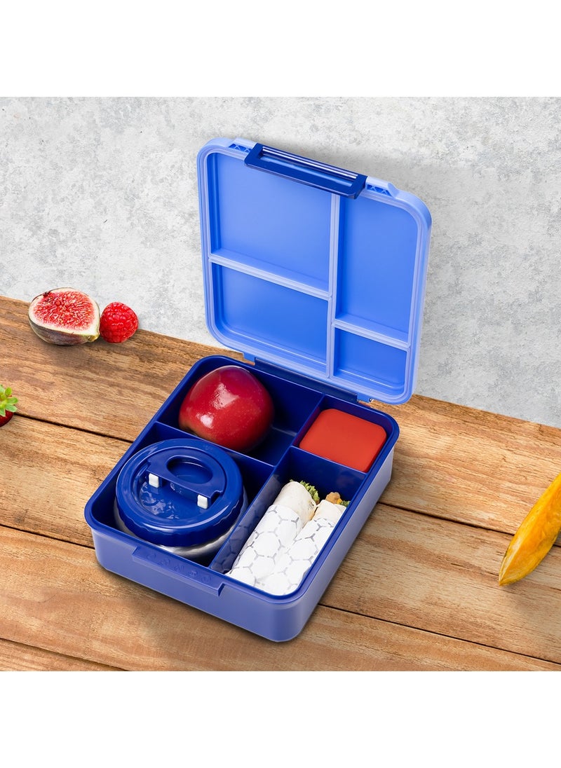 Eazy Kids - Jumbo Bento Lunch Box With Thermos And Dip Jar - Blue - Image 1