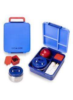 Eazy Kids Jumbo Bento Lunch Box With Thermos And Dip Jar - Blue  - Image 1