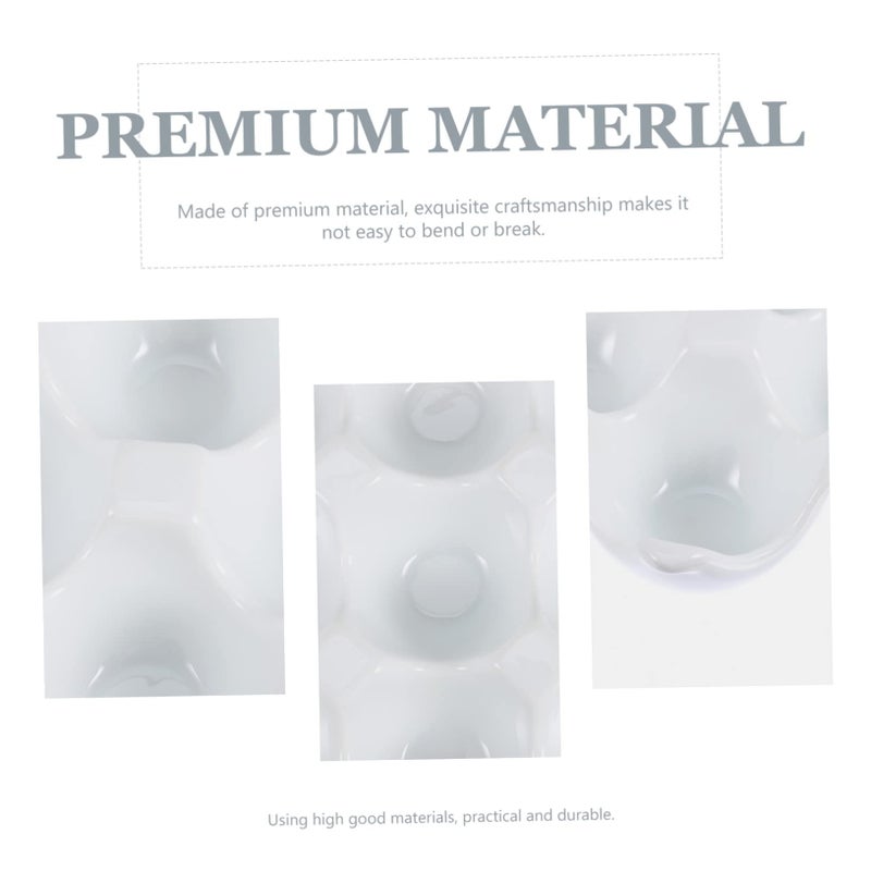 Ceramic Egg Holder For Refrigerator Durable Space Saving Storage Box Tray White - Image 3