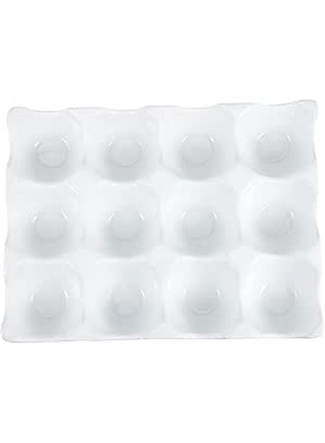 Ceramic Egg Holder For Refrigerator Durable Space Saving Storage Box Tray White - Image 1