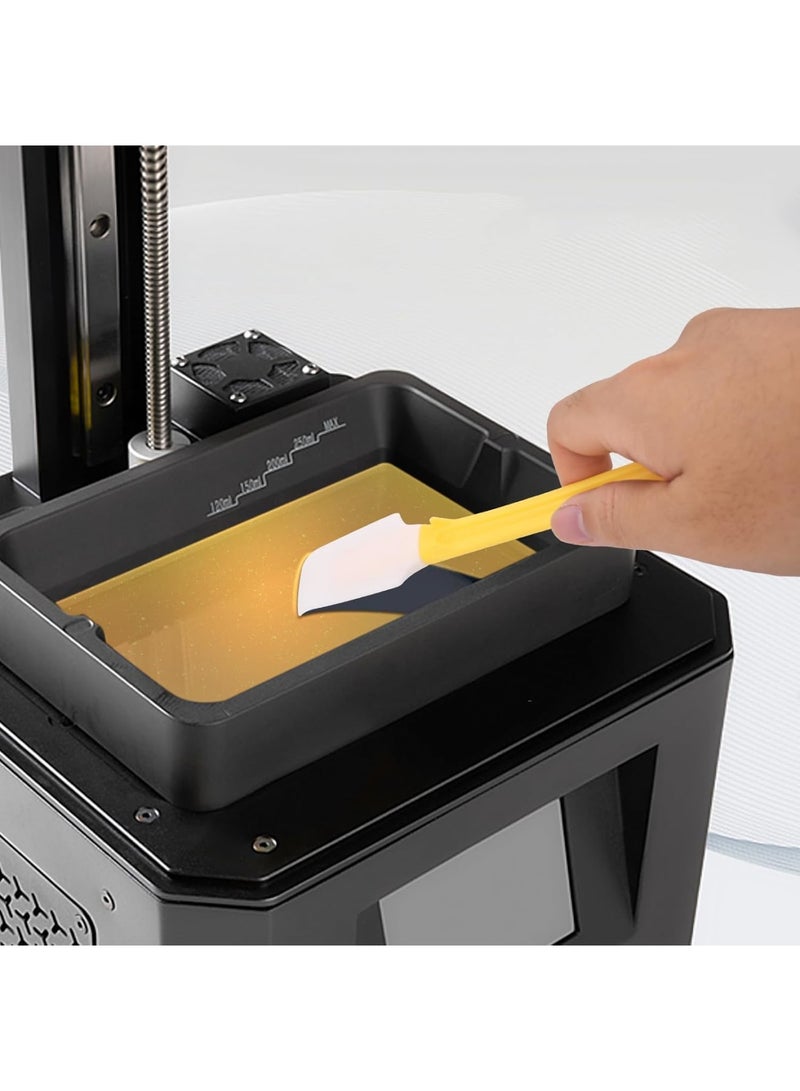 SYOSI UV Resin 3D Printer Tools Set, Silicone Spatula Scraper and Brush for Resin Cleaning and Transfer, Protect Release FEP Film Vat Tank, Durable Accessories for Hobbyists and Professionals, 7Pcs - Image 4