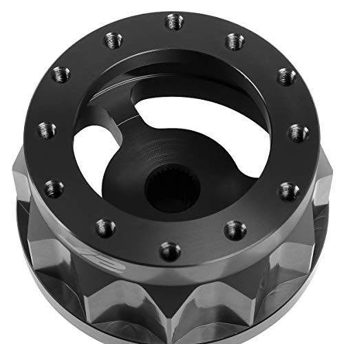 J2 Engineering J2-HUB-OH90-BK 2" 6-Bolt Aluminum Steering Wheel Hub Adapter Black Compatible with 88-91 Civic CRX / 90-93 Integra - Image 4