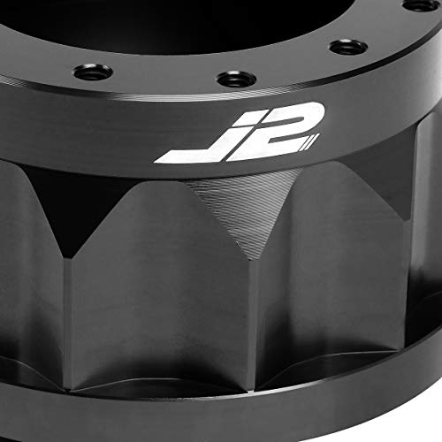 J2 Engineering J2-HUB-OH90-BK 2" 6-Bolt Aluminum Steering Wheel Hub Adapter Black Compatible with 88-91 Civic CRX / 90-93 Integra - Image 2