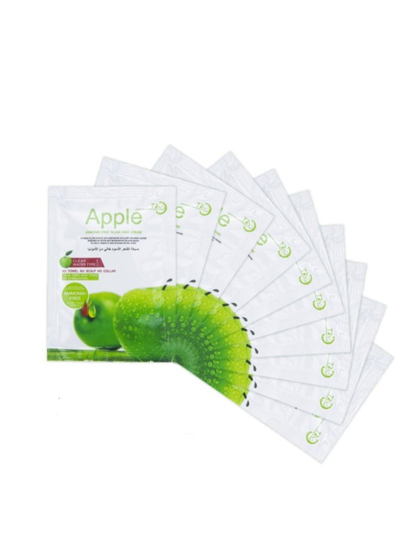 Apple Ammonia Free Black Hair Cream 72hr, Apple Black Color, Sachet Pack of 10x30ml - Image 2