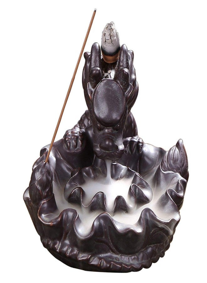 OTOFY Handmade Ceramic Incense Holder, Backflow Incense Burner Figurine Incense Cone Holders Home Decor Gift Decorations Statue Ornaments (Auspicious Dragon) - Image 1