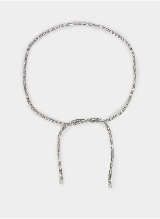 Styli Textured Slim Tie-Up Belt  - Image 1