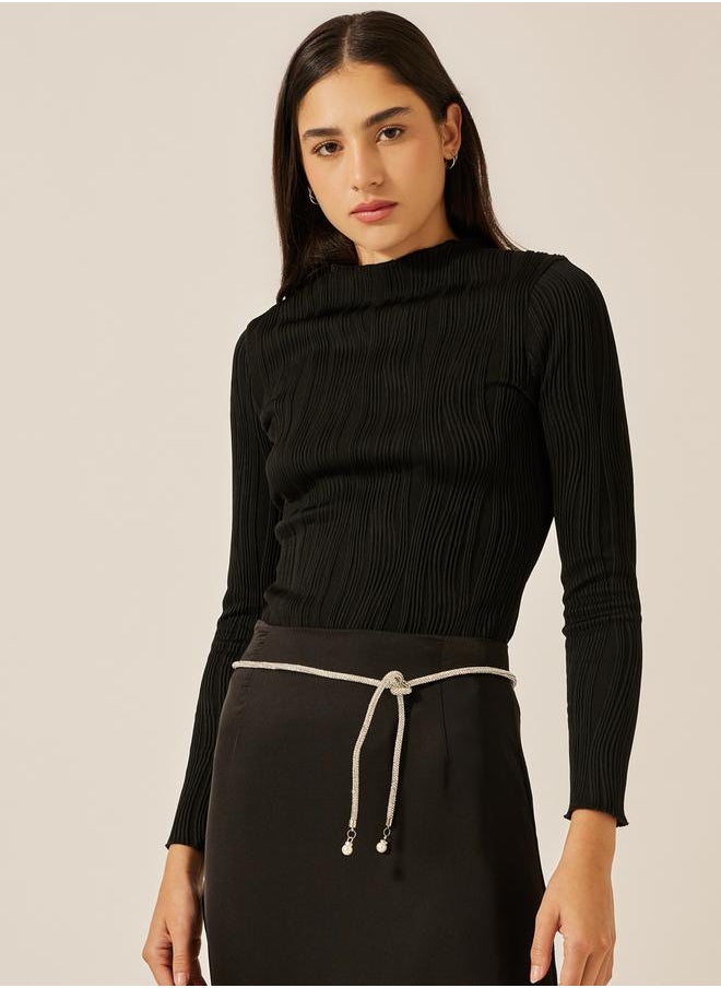 Styli Textured Slim Tie-Up Belt  - Image 2