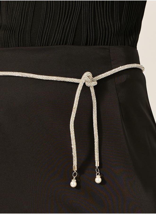 Styli Textured Slim Tie-Up Belt  - Image 3