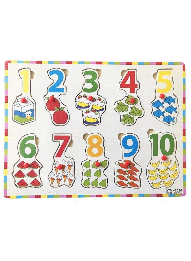 FunBlast Wooden Colorful Learning Board For Kids With Knobs Educational Learning Wooden Board Tray Multicolor - Image 1