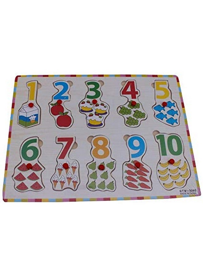 FunBlast Wooden Colorful Learning Board For Kids With Knobs Educational Learning Wooden Board Tray Multicolor - Image 3