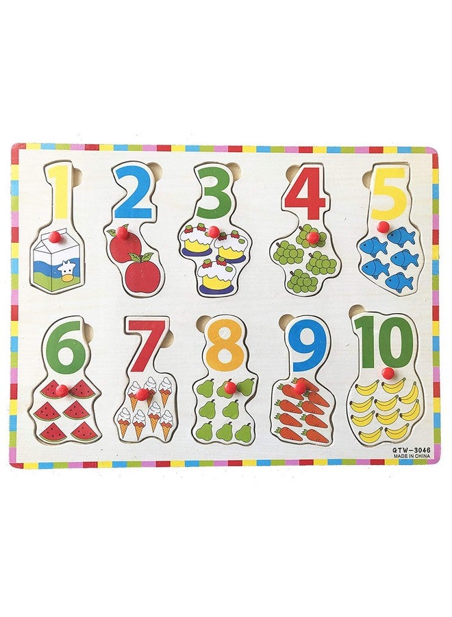 FunBlast Wooden Colorful Learning Board For Kids With Knobs Educational Learning Wooden Board Tray Multicolor - Image 5