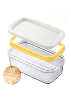 KASTWAVE Butter Box, with Transparent Lid Refrigerated Butter Slicer Cutter Stainless Steel, Butter Cutter Slicer and Dish, Replaceable Kitchen Cooking Baking Tool, for Kitchen (White)  - Image 1