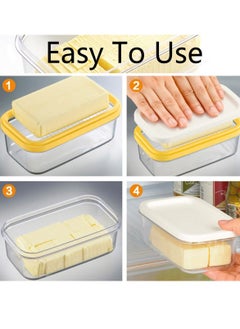 KASTWAVE Butter Box, with Transparent Lid Refrigerated Butter Slicer Cutter Stainless Steel, Butter Cutter Slicer and Dish, Replaceable Kitchen Cooking Baking Tool, for Kitchen (White)  - Image 3