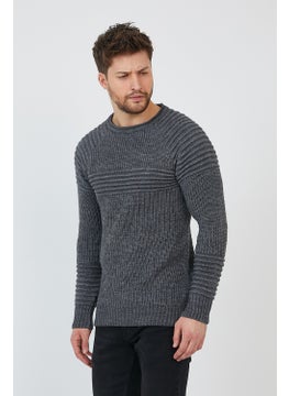 Cool Tarz Cool Style Anthracite Men's Ribbed Crew Neck Knitwear SWEATER-TRZCM28888R50M  - Image 3