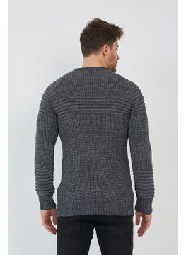 Cool Tarz Cool Style Anthracite Men's Ribbed Crew Neck Knitwear SWEATER-TRZCM28888R50M  - Image 5