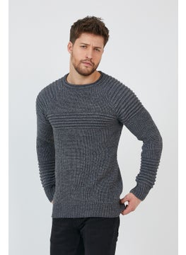Cool Tarz Cool Style Anthracite Men's Ribbed Crew Neck Knitwear SWEATER-TRZCM28888R50M  - Image 4