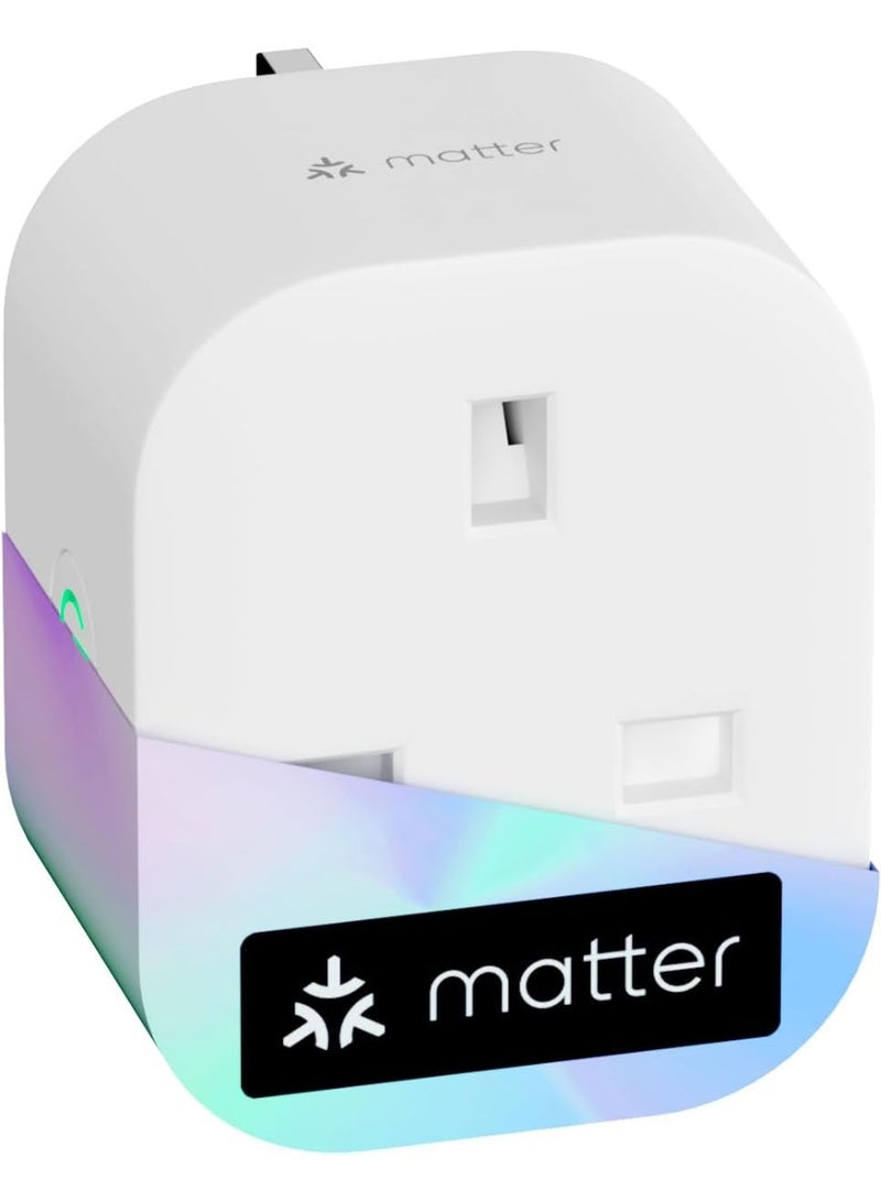 Meross Matter Smart Plug Mini with Energy Monitoring, Works with Apple HomeKit, Alexa, Google Home, SmartThings, WiFi Plug with Voice Remote Control, 13A, 1 Pack - Image 1