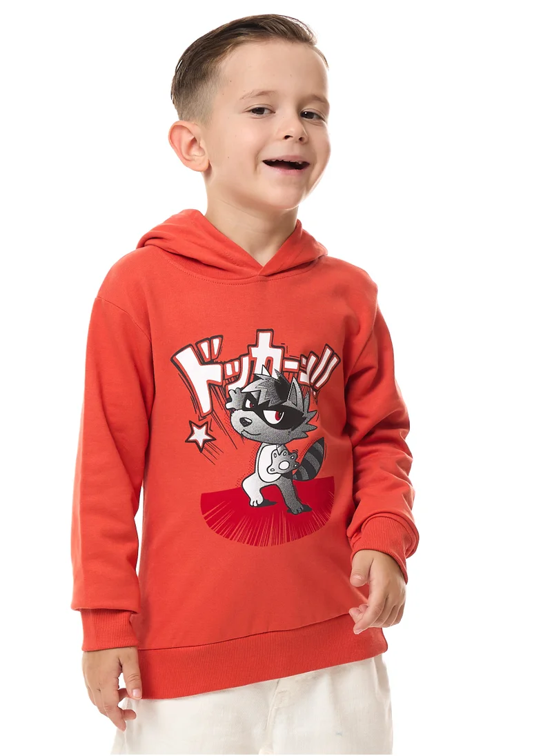 victor and jane Boys' Graphic printed Cute character Hoodie