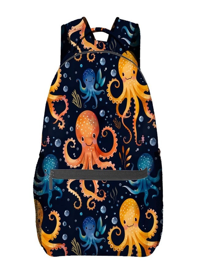 Vibrant Octopus Backpack, Travel School Laptop Polyester Colorful Octopus Backpacks for Women Kids, Work Sports Back Pack Casual Daypack, Lightweight Rucksack Gifts for Gym Camping Hiking - Image 1